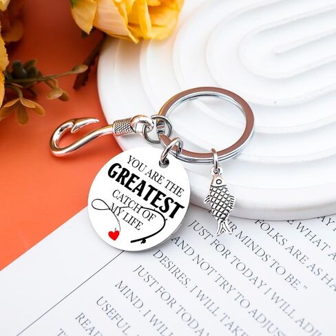 Fishing Keychain Gifts for Men Fish Keychain Fishing Accessories for Men Valentines Day Gifts for Boyfriend Husband Unique Birthday Christmas Fathers Day Gift for Fisherman in Kuwait
