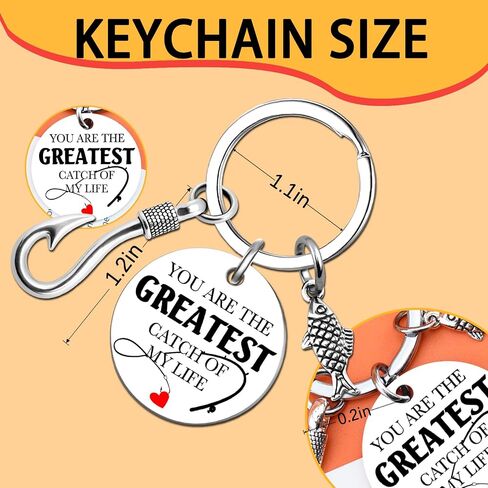 Fishing Keychain Gifts for Men Fish Keychain Fishing Accessories for Men Valentines Day Gifts for Boyfriend Husband Unique Birthday Christmas Fathers Day Gift for Fisherman in Kuwait