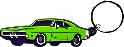 Vintage Ltd. Keychain Inspired by 1969 Dodge Charger – Soft Durable Rubber Key FOB – Classic Muscle Car Accessory – Gift for Dodge Owners (Bright Green Metallic) in Saudi Arabia
