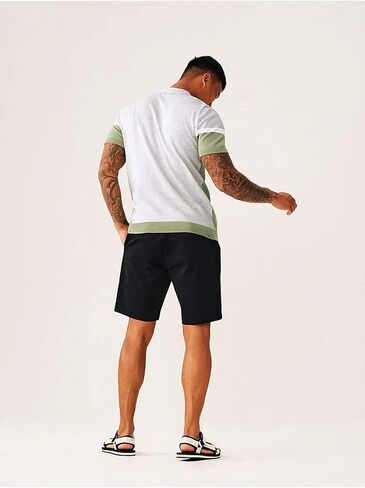 Men's Fashion Polo Short Sleeve Shirts Vintage Striped Knitting T Shirts Casual Slim Fit Golf Top in Saudi Arabia