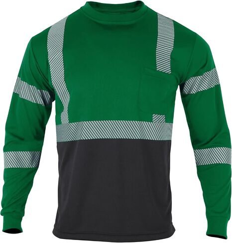 FONIRRA Safety Shirts for Men High Visibility Reflective ANSI Class Hi Vis Construction Work T Shirts Long Sleeve in Kuwait