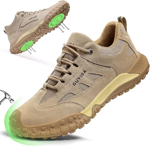 Steel Toe Work Shoes For Men, Wear Resistant Safety Shoes with Puncture Protection for Construction Industrial Work, Breathable and Comfortable in Saudi Arabia
