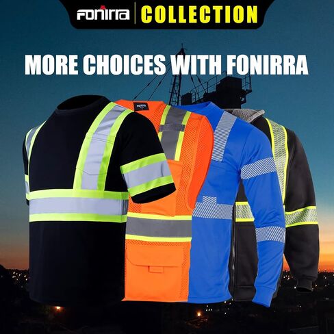 FONIRRA 3 Pack Safety Reflective High Visibility Shirt for Men Hi Vis Construction Work Shirts with Short Sleeve_ in Saudi Arabia