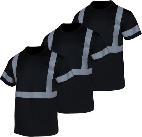 FONIRRA 3 Pack Safety Reflective High Visibility Shirt for Men Hi Vis Construction Work Shirts with Short Sleeve_ in Saudi Arabia