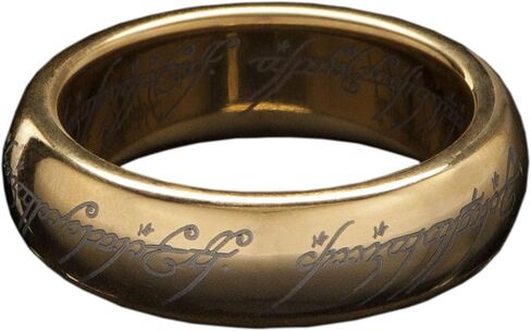 Weta Workshop - Lord of The Rings - LOTR™ The One Ring™ (Gold Plated Tungsten with Elvish Runes), Size 11 in Kuwait