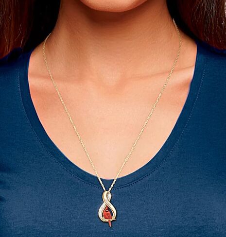 The Bradford Exchange Cardinal Pendant Necklace with White Topaz and Infinity Symbol Tribute Design in Saudi Arabia