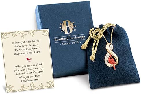 The Bradford Exchange Cardinal Pendant Necklace with White Topaz and Infinity Symbol Tribute Design in Saudi Arabia