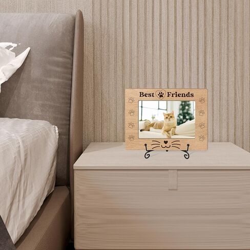 Pet Picture Frame, Best Friends Photo Frame, Best Cat Ever Gifts, Wooden Photo Frames Fits 4x6 with Stand for Desktop Display, Home Office Decor in Saudi Arabia