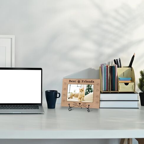 Pet Picture Frame, Best Friends Photo Frame, Best Cat Ever Gifts, Wooden Photo Frames Fits 4x6 with Stand for Desktop Display, Home Office Decor in Saudi Arabia