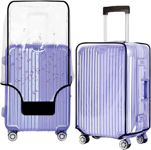 28 Inch - Clear Suitcase Cover 20/24/28/30 Inch - Waterproof Dustproof and Anti-Scratch Luggage Cover - TSA approved Suitcase Protectors (Black Trim) in Saudi Arabia