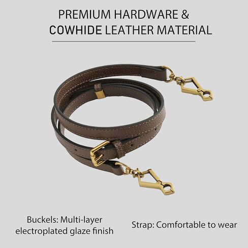 Purse Replacement Crossbody Straps for Gucci Ophidia, Bamboo, Diana, Jumbo Bags, Adjustable Genuine Leather Shoulder Strap for Women Tote Handbags, 107-126cm Length/1.5cm Wide, Brown in Saudi Arabia