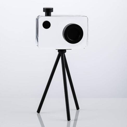 Crystal Camera Model Statues- Small Black with Bracket 3.94x5.12inch 2.2LB,Camera Crafts Collectible Figurine Home Desktop Decoration in Saudi Arabia