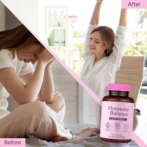 Hormone Balance for Women | Dietary Supplement, Supports Healthy Cortisol Levels & Stress Relief | Mood, Sleep, Energy | Ashwagandha, Ginseng, Maca | 60 Capsules in Saudi Arabia