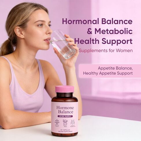 Hormone Balance for Women | Dietary Supplement, Supports Healthy Cortisol Levels & Stress Relief | Mood, Sleep, Energy | Ashwagandha, Ginseng, Maca | 60 Capsules in Saudi Arabia