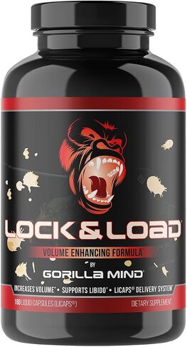 Gorilla Mind Lock & Load® - Semen Volume & Quality Support | Libido · Erection Quality · Pleasure | Sunflower Lecithin, Pygeum, L-Lysine | Licaps® Delivery | 180 Capsules in Saudi Arabia