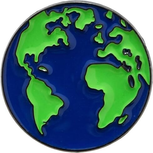 ROSTIVO Earth Day Enamel Pin for Men and Women, Blue and Green World Map Globe Lapel Brooch for Environmental Rallies Science Fairs Sustainability Awareness Events Geography Teacher Gift in Kuwait