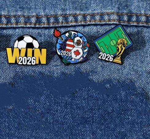 2026 FIFA World Cup Brooch Pins Game Day Soccer Lapel Pins FIFA Sport Badge Cloth Backpack Hat Decor in Kuwait