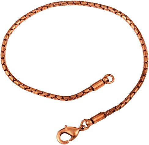 Oxidized Copper Wheat Chain Bracelet, 100% Copper, Solid Jewelry, Eco-Friendly Gift, Unisex in Kuwait