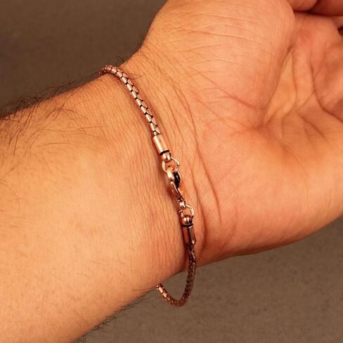 Oxidized Copper Wheat Chain Bracelet, 100% Copper, Solid Jewelry, Eco-Friendly Gift, Unisex in Kuwait