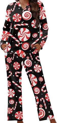 بيجامة الهالوين النسائية مجموعات بيجامة بأزرار سفلية Pjs WomanSleepwear Soft Pj Lounge Sets in Kuwait