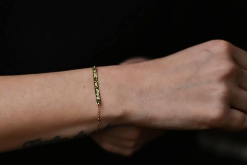 JEWEE DIAMOND Personalized Name Bar Bracelet - Engravable Sterling Silver or 14k Gold Name Date Coordinate Bracelet, Mother's Day Gift in Saudi Arabia