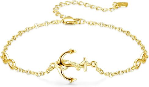 CUOKA MIRACLE Anchor Bracelets 925 Sterling Silver Sailor Bracelet Nautical Jewelry for Women Men Best Friends Holiday Christmas Birthday in Kuwait