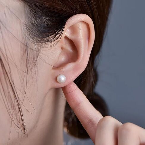 12 Pairs Womens Pearl Stud Earrings Set, Hypoallergenic Stainless Steel 4 Sizes Classic Simulated Pearl Jewelry in Kuwait