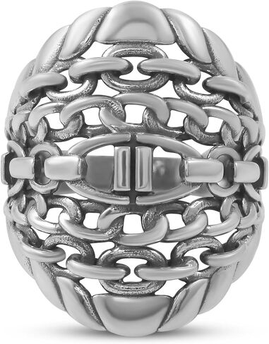 American West Jewelry Sterling Silver Stirrup Chain Ring in Saudi Arabia