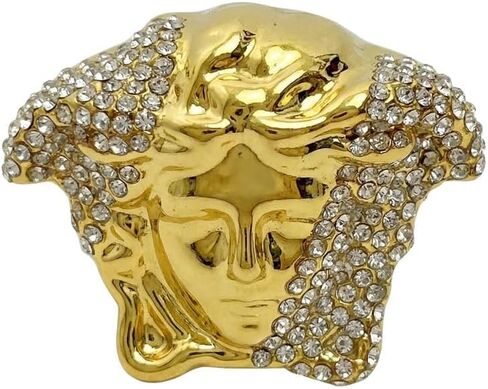 Greek Goddess Rhinestone Chunky Ring for Women Artistic Ancient Mythologe Power Portrait Face Expandable Open Thumb Finger Band Engagement Wedding Rings Fashion Coachella Style Jewelry Cocktail Party in Kuwait