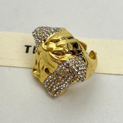 Greek Goddess Rhinestone Chunky Ring for Women Artistic Ancient Mythologe Power Portrait Face Expandable Open Thumb Finger Band Engagement Wedding Rings Fashion Coachella Style Jewelry Cocktail Party in Kuwait