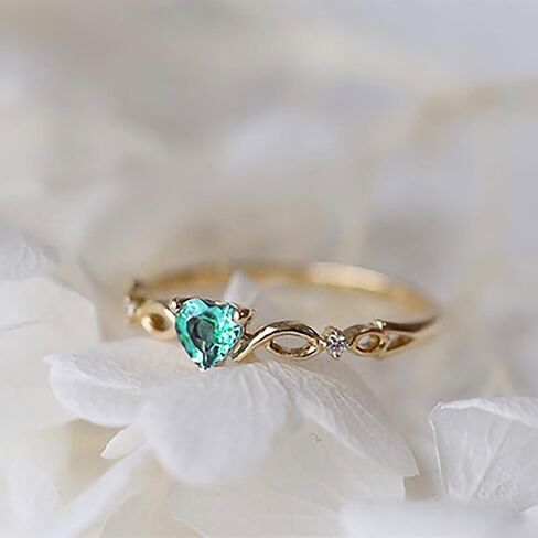 Delicate Heart Cubic Zirconia Rings for Women Exquisite Wedding Band Accessories in Kuwait