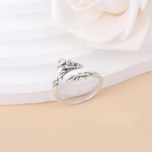 Branch Squirrel Ring for Women: S925 Sterling Silver Squirrel Ring Cute Animal Jewelry Gift Adjustable Stackable Ring Dainty for Daughter Mom Christmas Birthday in Saudi Arabia