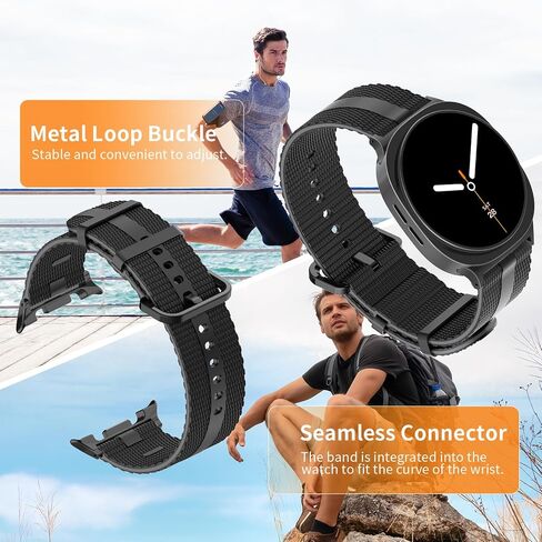 Athleisure Bands Compatible with Samsung Galaxy Watch 8/8 Classic Band 40mm 44mm 46mm (2025),Comfort Style Silicone Waterproof Strap for Galaxy Watch8 / 8 Classic Band for Men Women with Rugged Metal in Saudi Arabia