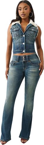 True Religion Y2K Joey Mid Rise Flare Jeans – Retro Flare Fit with Big T Flap Pockets in Kuwait
