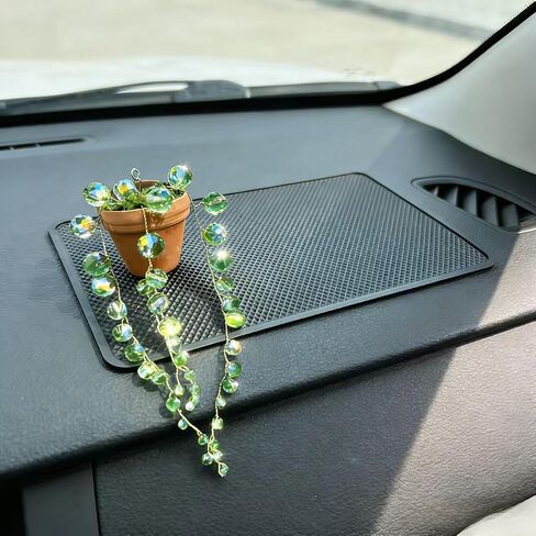 Bling Suncatcher String of Beads Plant Hanging, Handcrafted Crystal Succulent Sun Catchers for Window Hanging, Gardenn Crystal Sun Catcher Plant Lover Gift Mom Gifts (Green) in Saudi Arabia