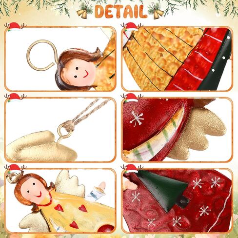 WILLBOND 8 Pieces Christmas Metal Ornaments Dancing Flying Angels Tin Decorations Metal Angels Xmas Tree Ornaments for Holiday Celebrations Home Themed Party Decoration in Kuwait