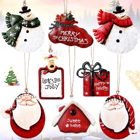 WILLBOND 8 Pieces Christmas Metal Ornaments Dancing Flying Angels Tin Decorations Metal Angels Xmas Tree Ornaments for Holiday Celebrations Home Themed Party Decoration in Kuwait
