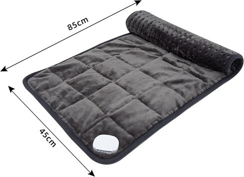 Ambershine 17''x33'' Weighted Heating Pad, 5.2lbs with 12 Temperature Settings & 4 Auto-Off Timers, Pain Relief for Back/Neck/Shoulders/Abdomen/Legs(Dark Grey) in Saudi Arabia