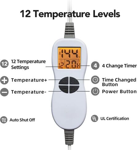 Ambershine 17''x33'' Weighted Heating Pad, 5.2lbs with 12 Temperature Settings & 4 Auto-Off Timers, Pain Relief for Back/Neck/Shoulders/Abdomen/Legs(Dark Grey) in Saudi Arabia