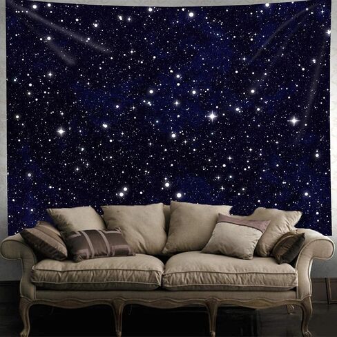 Simsant Galaxy Tapestry Blue Starry Sky Tapestry Universe Space backdrop Decorations Wall Hanging Psychedelic Mysterious Nebula Stars Covering for Living Room Dorm Ceiling Fabric Hangings 80x60 in Saudi Arabia