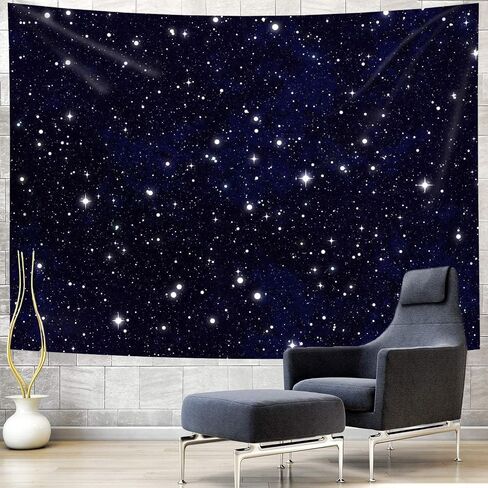 Simsant Galaxy Tapestry Blue Starry Sky Tapestry Universe Space backdrop Decorations Wall Hanging Psychedelic Mysterious Nebula Stars Covering for Living Room Dorm Ceiling Fabric Hangings 80x60 in Saudi Arabia