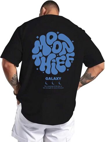KESIHAN Mens Graphic T Shirt Vintage Streetwear Tee Casual Regular Fit Galaxy Back Graphic Unisex Summer Fashion Shirt in Saudi Arabia