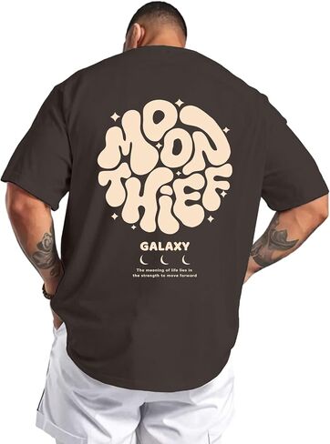 KESIHAN Mens Graphic T Shirt Vintage Streetwear Tee Casual Regular Fit Galaxy Back Graphic Unisex Summer Fashion Shirt in Saudi Arabia