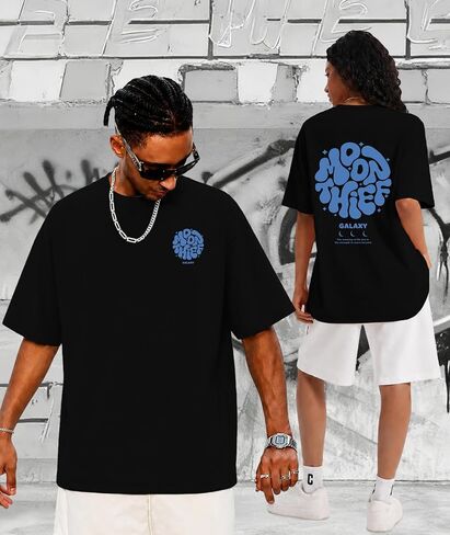 KESIHAN Mens Graphic T Shirt Vintage Streetwear Tee Casual Regular Fit Galaxy Back Graphic Unisex Summer Fashion Shirt in Saudi Arabia
