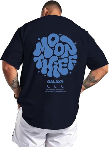 KESIHAN Mens Graphic T Shirt Vintage Streetwear Tee Casual Regular Fit Galaxy Back Graphic Unisex Summer Fashion Shirt in Saudi Arabia