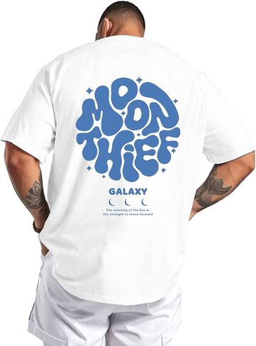 KESIHAN Mens Graphic T Shirt Vintage Streetwear Tee Casual Regular Fit Galaxy Back Graphic Unisex Summer Fashion Shirt in Saudi Arabia