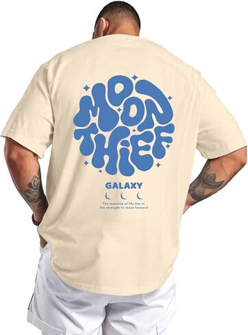 KESIHAN Mens Graphic T Shirt Vintage Streetwear Tee Casual Regular Fit Galaxy Back Graphic Unisex Summer Fashion Shirt in Saudi Arabia