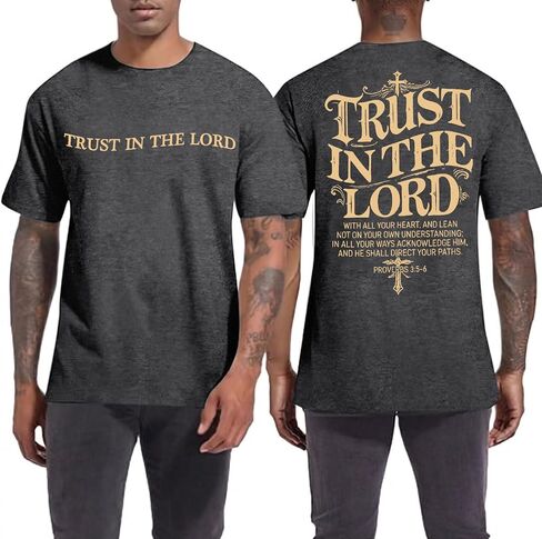 UNIQUEONE Jesus Shirt Men Christian Graphic Tee Faith Based Inspirational Bible Verse T Shirt Retro Religious God Tops in Kuwait