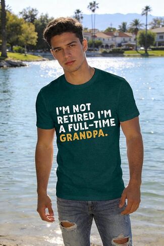 Retirement Shirt for Men I'm Not Retired I'm A Full-Time Grandpa T-Shirt Grandfather Life Tee Tops in Kuwait