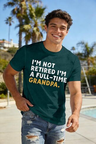 Retirement Shirt for Men I'm Not Retired I'm A Full-Time Grandpa T-Shirt Grandfather Life Tee Tops in Kuwait